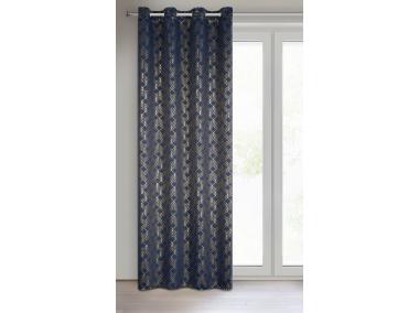 Zdjęcie: Zasłona gotowa D91 Poli 140 x 250 cm granatowy EUROFIRANY
