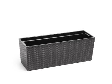 Zdjęcie: Kwietnik BEGONIA 190x560 rattan - grafit metalik