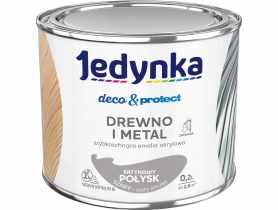 Emalia akrylowa Deco&Protect drewno i metal satynowy połysk szary 0,2 L JEDYNKA