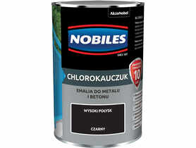 Emalia do metalu i betonu Chlorokauczuk czarny wysoki połysk 0,9 L NOBILES