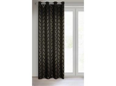 Zdjęcie: Zasłona gotowa D91 Poli 140 x 250 cm czarny EUROFIRANY