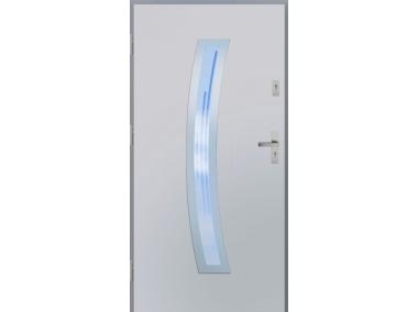 Zdjęcie: Drzwi zewnętrzne stalowo-drewniane Disting Otello 02 Biały 90 cm lewe KR CENTER