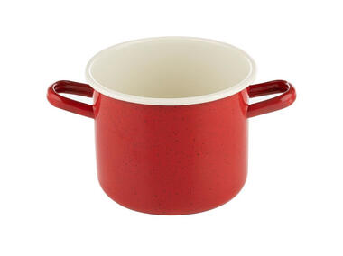 Zdjęcie: Garnek emaliowany Forte bez pokrywki 14 cm -1,65 L gładki czerwony EMALIA PLESZEW