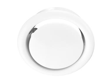 Zdjęcie: Anemostat wywiewowy 125 mm z kołnierzem metalowym biały VENTS