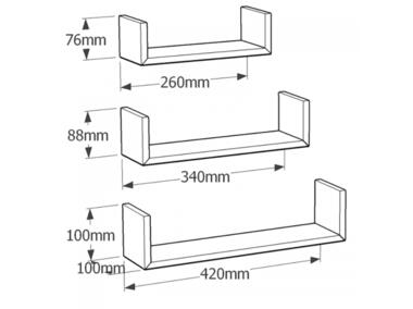 Zdjęcie: Półka modułowa typ-U  FUS 1 biała 420x340x260 mm VELANO