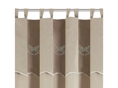 Zdjęcie: Zasłona Jodi 140x250 cm beżowa na szelkach EUROFIRANY