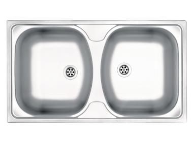 Zdjęcie: Zlewozmywak Techno satyna 2K B/O 790x440x130, 2" + osprzęt DEANTE