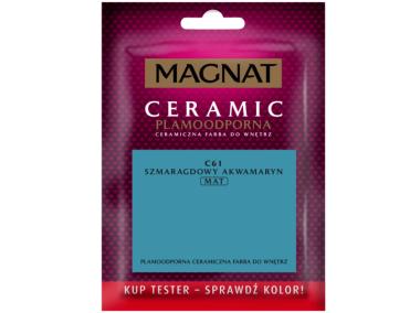 Zdjęcie: Farba Ceramic tester koloru szmaragdowy akwamaryn C61 30ml MAGNAT