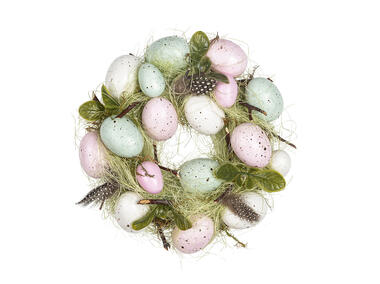 Zdjęcie: Wianek Wielkanocny 22x22x6,5 cm dekor pastelowe jajka ALTOMDESIGN