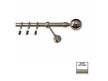 Zdjęcie: Karnisz pojedynczy Zeus fi 19 mm - 240 cm kula złoto KARWEL