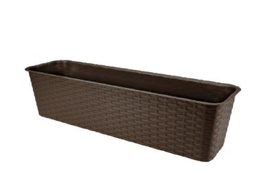 Zdjęcie: Doniczka balkonowa Rattan 60 cm brązowa VERDENIA