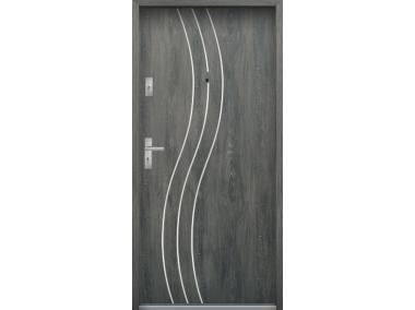 Zdjęcie: Drzwi wejściowe do mieszkań Bastion R-60 Grafit stary 90 cm prawe ODP KR CENTER