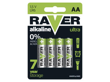 Zdjęcie: Baterie alkaiczne Ultra AA 4 szt. RAVER