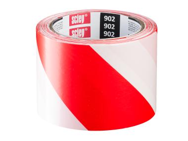 Taśma ostrzegawcza bialo-czerwona 8 cm - 100 mb SCLEY