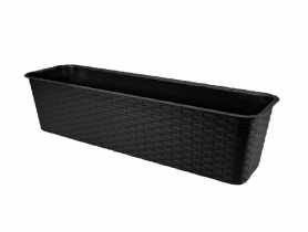 Doniczka balkonowa Rattan 60 cm antracyt VERDENIA
