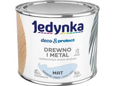 Zdjęcie: Emalia akrylowa Deco&Protect drewno i metal mat niebieski jasny 0,2 L JEDYNKA