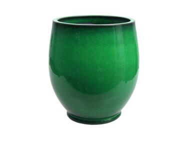 Zdjęcie: Donica ceramika szkliwiona 25x23 cm zielona CERMAX