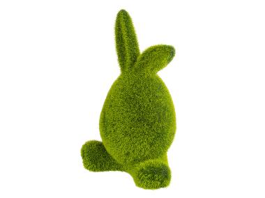Zdjęcie: Figurka zając porcelanowa pokryta sztuczną trawą 12x9x18,5 cm ALTOMDESIGN