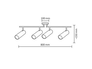 Zdjęcie: Lampa sufitowa LED Gavi 4x4.5W czarna POLUX