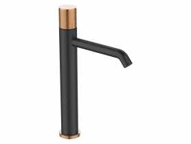 Bateria umywalkowa wysoka Moonlight czarny/rose gold INVENA