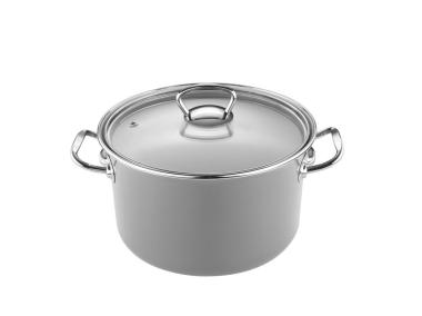 Zdjęcie: Garnek emaliowany Primario z pokrywką 16 cm - 1,9 L prosty szary EMALIA PLESZEW