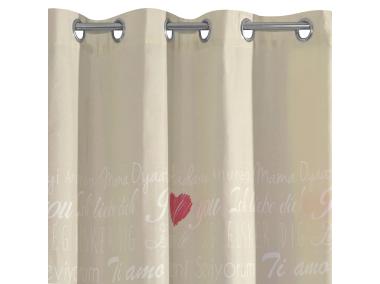Zdjęcie: Zasłona Selin 140x250 cm beżowa na przelotkach EUROFIRANY