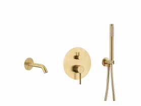 Zestaw wannowy podtynkowy z baterią 3-funkcyjną Moza Brushed gold KFA