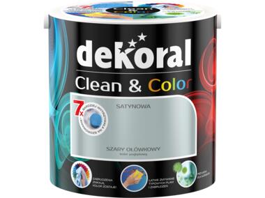 Zdjęcie: Farba satynowa Clean&Color 2,5 L szary ołówkowy DEKORAL