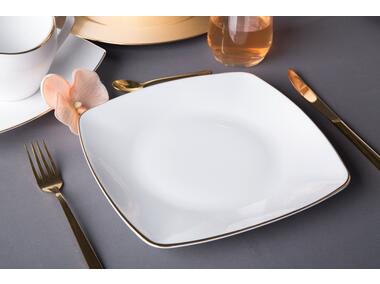 Zdjęcie: Talerz płytki Mariapaula moderna kwadratowa gold 25 cm ALTOMDESIGN