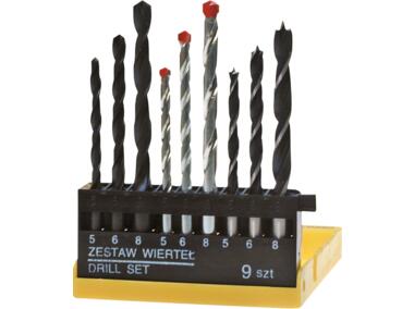 Zdjęcie: Wiertła różne metal/beton/drewno, zestaw 9 szt. TOP TOOLS