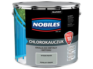 Farba emalia chlorokauczukowa 10 L popielaty NOBILES