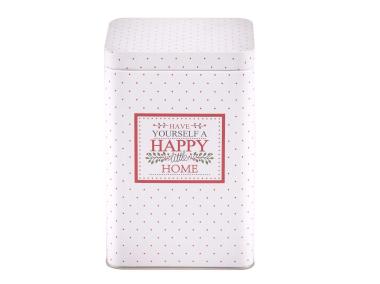 Zdjęcie: Puszka kwadratowa Victoria Home 10,5x10,5x16 cm biała ALTOMDESIGN