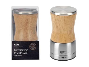 Zdjęcie: Młynek do przypraw 12 cm, drewno kauczukowe + NDZ, art. 61601 DECOR