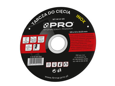 Zdjęcie: Tarcza do metalu inox 125 x 1.0 x 22.23 mm PRO FACHMAYER