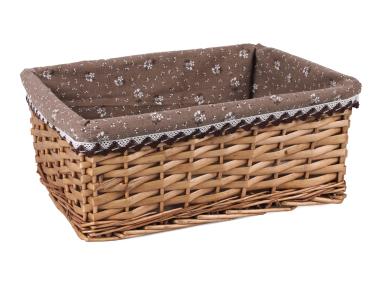 Zdjęcie: Szuflada wiklinowa z materiałem 40x30x16 cm brązowa TIN TOURS