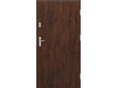 Zdjęcie: Drzwi zewnętrzne stalowo-drewniane Disting Otello 01 Orzech 90 cm prawe zamek listwowy KR CENTER
