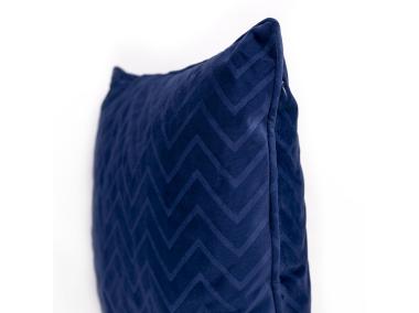 Zdjęcie: Poszewka Velvet tłoczona zygzak chic rocks granatowa 45x45 cm CHIC HOME