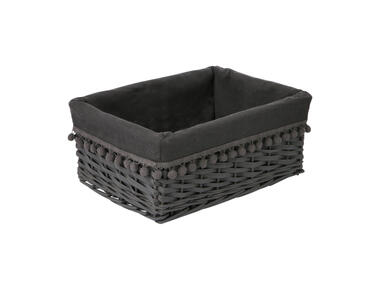 Zdjęcie: Koszyk ciemnoszary z pomponami 36x27x16 cm ALTOMDESIGN