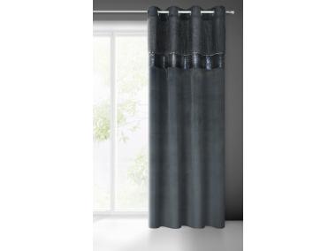 Zdjęcie: Zasłona gotowa Jasmin 140 x 250 cm czarny EUROFIRANY