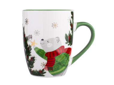 Zdjęcie: Kubek baryłka 300 ml zielony Christmas Bear ALTOMDESIGN