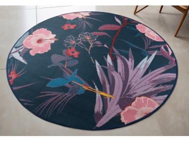 Zdjęcie: Dywan Jungle 135 cm koło, kwiaty pomarańczowo-czarne MULTI-DECOR
