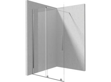Zdjęcie: Ścianka Walk-In przesuwny Prizma, Chrom 120x195 cm DEANTE