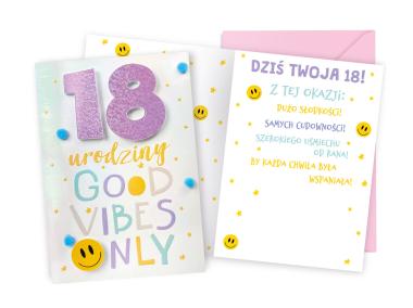 Zdjęcie: Karnet DK-901 Urodziny 18 - osiemnastka, cyfry KUKARTKA