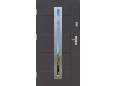 Drzwi zewnętrzne stalowo-drewniane Disting Nicolo 04 Antracyt 90 cm lewe KR CENTER