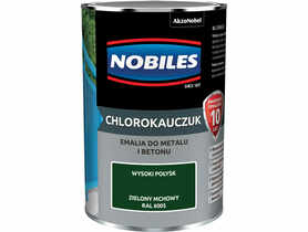 Emalia do metalu i betonu Chlorokauczuk zielony mchowy wysoki połysk 0,9 L NOBILES