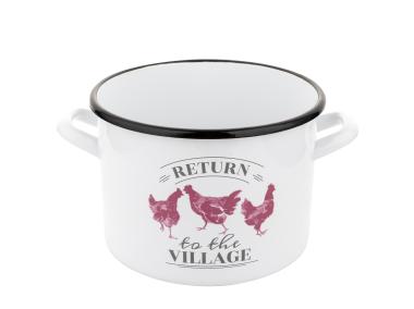 Zdjęcie: Garnek emaliowany Village bez pokrywki 20 cm - 4,5 L prosty FLORINA