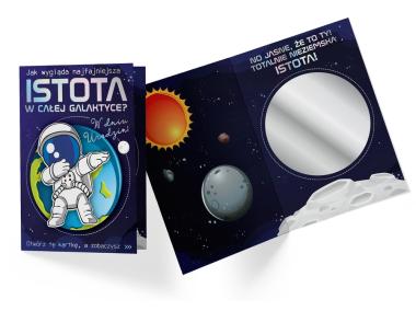Zdjęcie: Karnet DK-850 Urodziny - kosmonauta, lusterko KUKARTKA