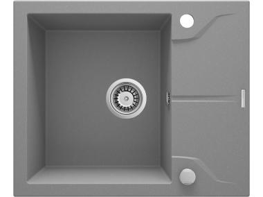 Zlewozmywak Andante szary metalik granit 1K Z/KO 590x490x194, space saver DEANTE