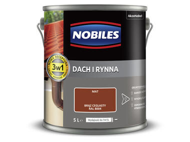 Zdjęcie: Farba emalia do dachów i rynien 5 L ceglasty NOBILES