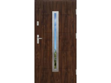 Zdjęcie: Drzwi zewnętrzne stalowo-drewniane Disting Nicolo 02 Orzech 90 cm prawe KR CENTER
